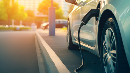 Electric car charging stations provide clean energy for eco-friendly transportation