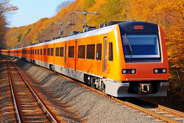 Obraz premium Beautiful orange train in India