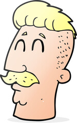 freehand drawn cartoon man with hipster hair cut