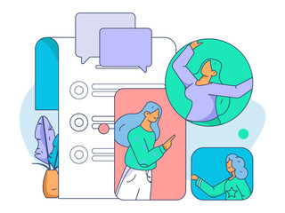 Business People Flat Vector Concept Operation Hand Drawn Illustration
