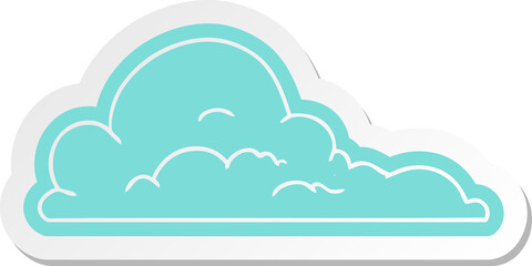 cartoon sticker of white large clouds