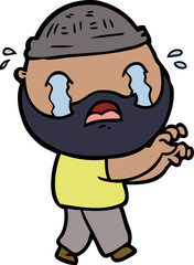 cartoon bearded man crying