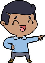 Fototapeta premium cartoon laughing man pointing
