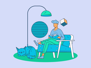 Business People Flat Vector Concept Operation Hand Drawn Illustration
