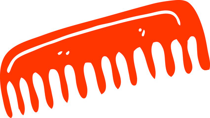 flat color illustration cartoon hair comb