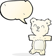cartoon cute polar bear cub with speech bubble