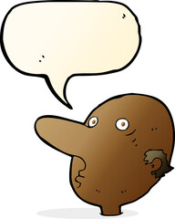 cartoon balding man with speech bubble