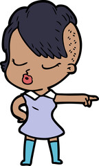 cartoon pretty hipster girl