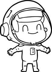 happy cartoon astronaut man