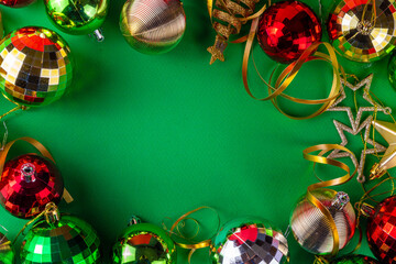 Bright green Christmas New Year background