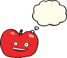 cartoon apple with thought bubble