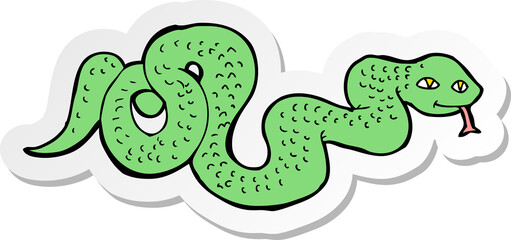 sticker of a cartoon snake