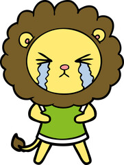 cartoon crying lion