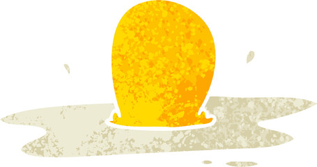 retro illustration style quirky cartoon fried egg