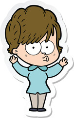Fototapeta premium sticker of a cartoon woman