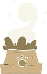 flat color style cartoon bowl of dog food