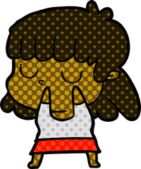 cartoon indifferent woman