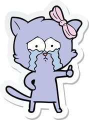 sticker of a cartoon cat