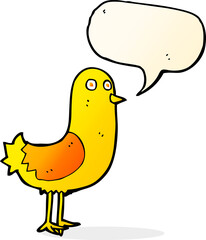 cartoon bird with speech bubble