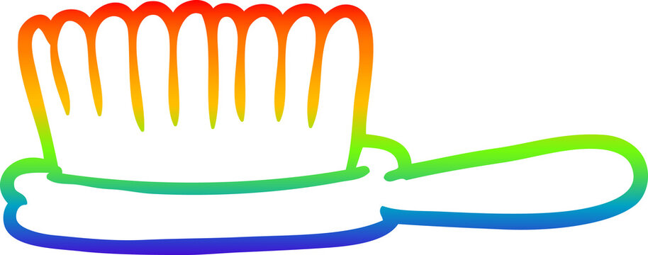recommend clip art: rainbow gradient line drawing of a hairbrush