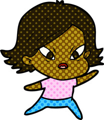 Obraz premium cartoon stressed woman