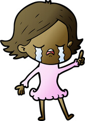 cartoon girl crying