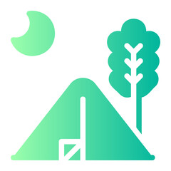 camping tent gradient icon