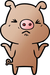 cartoon angry pig
