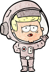 cartoon tired astronaut