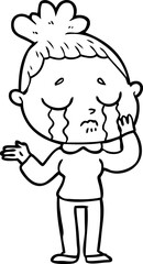 cartoon crying woman