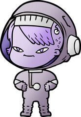 cartoon astronaut woman