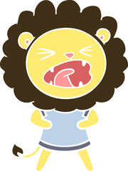 flat color style cartoon lion