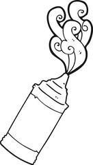 freehand drawn black and white cartoon ketchup bottle