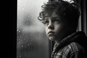 little boy near the window