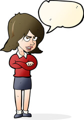 cartoon angry woman with speech bubble