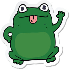 sticker of a cartoon frog