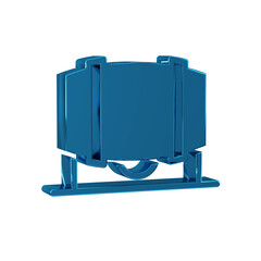 Blue Wooden barrel for wine icon isolated on transparent background.