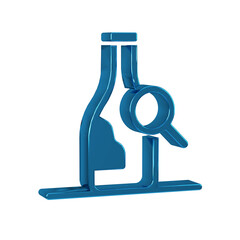 Blue Bottle of wine icon isolated on transparent background. Details about wine.