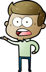 Obraz premium cartoon shocked man