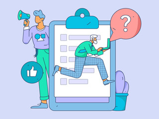 Business People Flat Vector Concept Operation Hand Drawn Illustration
