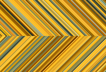 Detailed striped geometric pattern composed of big amount of thin blue and yellow stripes.