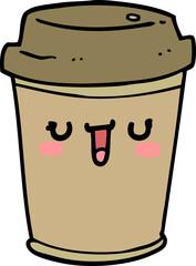 cartoon take out coffee