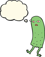 cartoon funny ghost with thought bubble