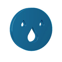 Blue Water drop icon isolated on transparent background.
