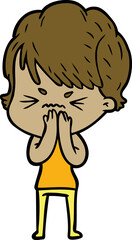 cartoon frustrated woman