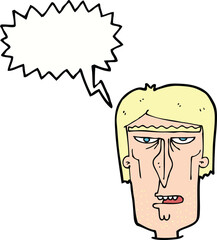 cartoon angry face with speech bubble
