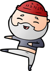 Obraz premium cartoon happy bearded man