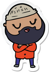 sticker of a cartoon man with beard