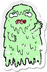 retro distressed sticker of a gross cartoon ghost