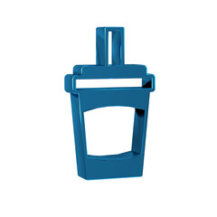 Obraz premium Blue Paper glass with drinking straw and water icon isolated on transparent background. Soda drink glass. Fresh cold beverage symbol.